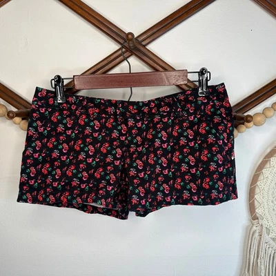 Volcom Black Rose Floral Print Micro Shorts jrs 3 - Image 1 of 3