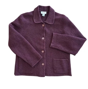 Giacca cardigan lana cotta Talbots taglia media tasche bordeaux prugna - Foto 1 di 8