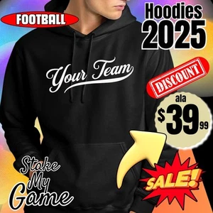 Men's Hockey 2025 Team Hoodies Med - 5XL, Mens Sports Fan Black Hooded Sweater - Picture 1 of 38