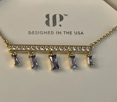 Collar Bomb Party diciembre 2024 luz tanzanita circonita chapado en oro  Foto 1 de 2