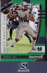Panini Prizm Draft Picks 2020 #148 Jordan Love Prizms Verde - Foto 1 di 2