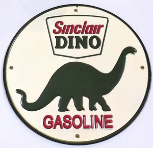 NEW VINTAGE - SINCLAIR 12" DINO 1985 GASOLINE METAL SIGN DEALERSHIP GAS STATION - Picture 1 of 4