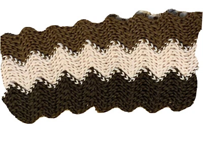 Vintage Stretchy Brown Zigzag Trim 1-1/2 to 2 yds - Image 1 of 3
