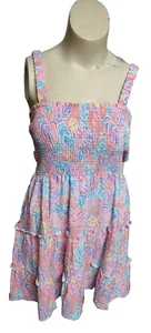 Simply Southern Tank Dress Opened Back Women's Peach Pineapple size XL #POS - Picture 1 of 4