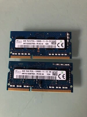 SK Hynix 6GB (4+2GB) PC3L-12800S Laptop Memory RAM - Tested Working - Image 1 of 2