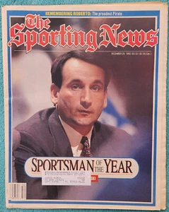 Duke's Mike Krzyzewski Sportsman Of The Year 1992 Sporting News Issue 56 Pages - Picture 1 of 5