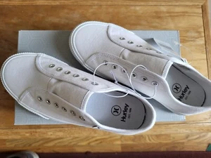 Hurley Ladies Chloe Casual Slip on Canvas Sneaker Shoes White 6 6.5 7, 7.5 8.5 - Picture 1 of 9