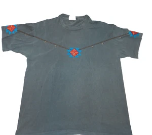 Nu Views Tag 90's T Shirt Sz XL USA Studded Southwest Embroidery Single Stitch - Picture 1 of 9