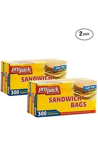 PROPACK Einweg Kunststoff Sandwich Beutel mit Faltverschluss oben 600 BEUTEL,... - Bild 1 von 5