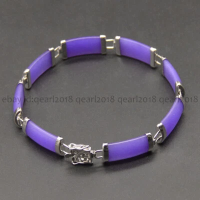 Natural Lavender Purple Jade Bracelet Fortune Women Lucky Bangle Jewelry Gifts - Image 1 of 4