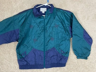 Chaqueta cortavientos Wilson vintage cremallera completa para hombre grande bordada ajuste regular Foto 1 de 4