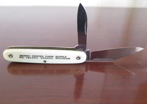 Vintage Colonial Advertising Folding Pocket Knife Farm Supply Armada Michigan - Picture 1 of 8