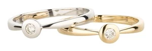 Solitär-Ring aus 585 Gold 0,07 ct Diamant Brillant rund Verlobungsring Goldring - Bild 1 von 7
