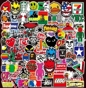 100X Top Brand Logo Hip Hop Graffiti Sticker Bomb Skate Stickers Car Decal Gifts - Picture 1 of 11