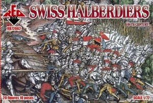 Swiss Halberdiers 16th century (20 figures, 10 poses) 1/72 RedBox 72062 - Picture 1 of 3