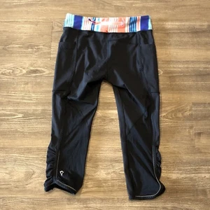 Ivviva Capri Girls 12 Pant Legging Crop Running Reflective Black Mesh - Picture 1 of 7