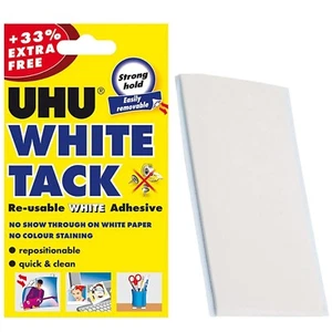 1 x UHU White Tack Sticky Reusable White Putty Adhesive For Sticking 33% Extra - Picture 1 of 1