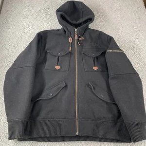The North Face Men's Buckeye Bomber Jacket Wool Blend Black Size 2XL Black - Picture 1 of 15