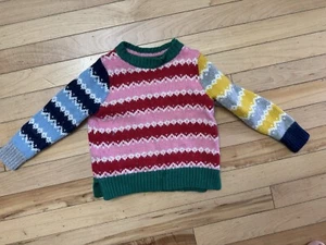hotchpotch Sweater Mini Boden Multicolored Striped Holiday Girls Pink Blue Green - Picture 1 of 1