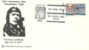 CHARLES LINDBERGH SPIRIT OF ST LOUIS 5OTH ANNIVERSARY FLIGHT, BROOKFIELD 5/21/77 - Bild 1 von 1