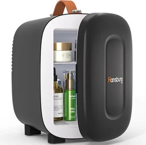 Mini Fridge Portable 4L/6-Can Cooler & Warmer for Skincare, Drinks, Office, Car - Picture 1 of 6
