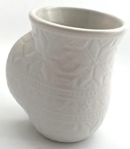 Left Handed Mug TAG Nordstrom White Embossed Cable Knit Pattern - Picture 1 of 4