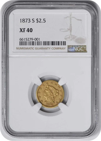 1873-S $2.50 Gold Liberty Head EF40 NGC Cover