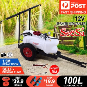 SEESA 100L WEED SPRAYER SPOT 1.5M BOOM Chemical Tank Garden Farm Trailer ATV - Picture 1 of 13