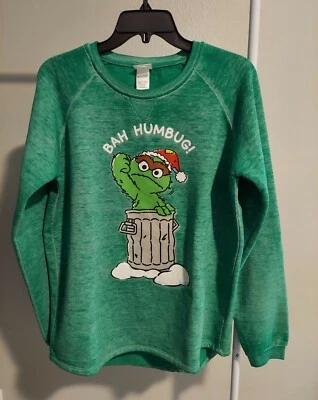 Christmas Women's Teen's Santa Claus Green Long Sleeve Sweater Jumper Sweatshirt - Image 1 of 4