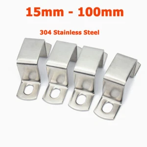 304 Edelstahl Vierkantrohrschelle Clip Klammern Reitklemme 15mm - 100mm - Picture 1 of 38