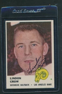 1961 Fleer #105 Lindon Crow LA Rams Signed Auto *A2277 - Bild 1 von 1