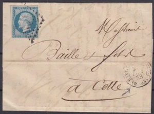 FRANCE : RARE CACHET PRECURSEUR de CONVOYEUR " CETTE À MONTPELLIER " ( 2 CONV. ) - Picture 1 of 3