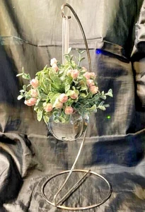 Weihnachtsschmuck 5" x 4" rund geschnitten Acryl - enthält 11" Metallständer - Bild 1 von 3