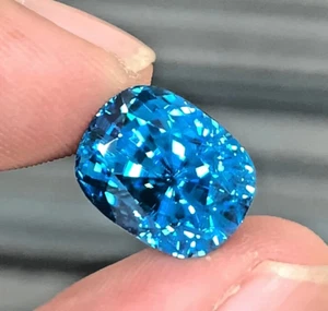 Zircone Naturale 11 Ct Colore Blu Perfetto Taglio Cuscino Pietra Preziosa per Creazione Gioielli - Foto 1 di 4