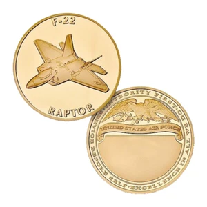 MONEDA DE ORO DE 1,75" AIR FORCE F-22 RAPTOR - Imagen 1 de 1