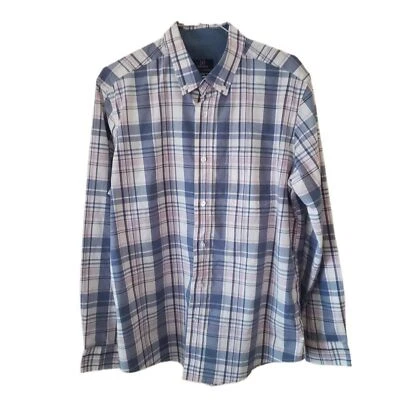 Camisa de manga larga George de ajuste clásico a cuadros con botones y bolsillo para hombre Foto 1 de 3