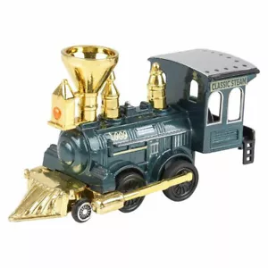RI Novelty - Pull Back Die-Cast Metal Vehicle - POWER STEAM LOCOMOTIVE (Teal) - Picture 1 of 1