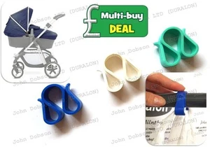 Ganchos Pram x 2 Clips Buggy Cochecito Bolso de Portador Gancho Ideal para Viajes de Compras - Imagen 1 de 7