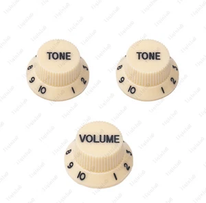 Pomelli per chitarra elettrica Cream/Black Numbers ST manopola tono volume per Stratocaster - Foto 1 di 7