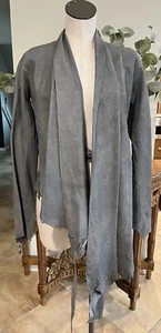 Neo LA Woman’s small gray asymmetrical distressed leather jacket Apocalyptic - Picture 1 of 18