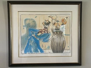 Peter Max “Robed Man & Vase” Framed Lithograph Hand Signed - Picture 1 of 4