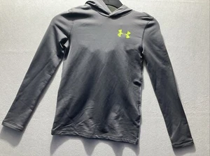 Under Armour Youth Hoodie YMD/JM/M Cold Gear Sport Gray Logo Fleece - Picture 1 of 5