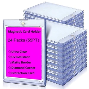 24 ct Magnetic Card Holder - 55 pt Hard Plastic Top Loaders for Trading, MTG,... - Picture 1 of 7