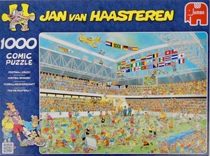 Jumbo 'FOOTBALL CRAZY' 1000 Piece Jigsaw Puzzle by Jan Van Haasteren ~ Complete - Picture 1 of 9
