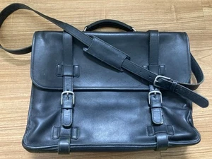 Coach Leather Briefcase Messenger Bag, Black - Picture 1 of 6