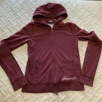 Sudadera con capucha vintage Y2K Abercrombie Juniors niños Adirondack Heritage cremallera XL rosa Foto 1 de 4