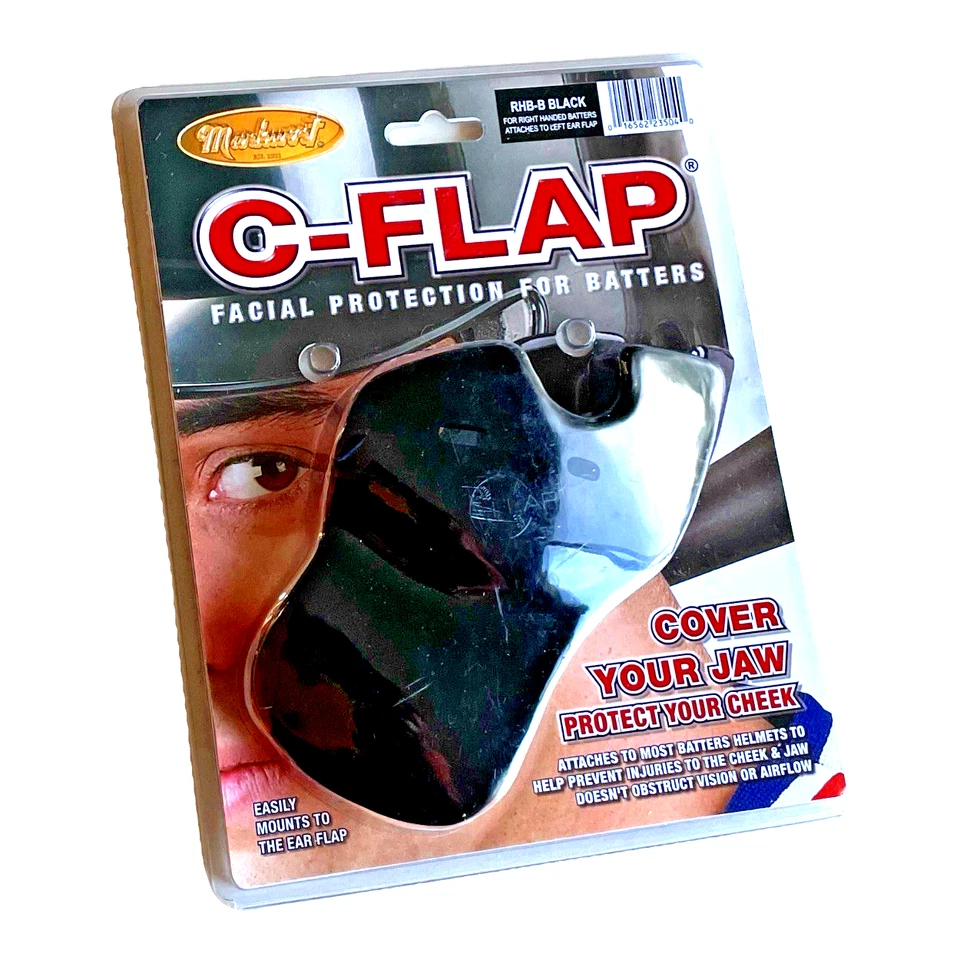 Markwort C-flap Jaw & Cheek Protection for Right Handed Batter Black L10