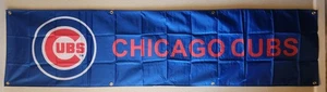 Chicago Cubs MLB Huge 2x8 Foot Banner Flag With Metal Grommets - Picture 1 of 2