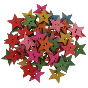 50x Vintage Wood Buttons Decorative Vintage DIY Scrapboking Card Making 25mm - Picture 1 of 5