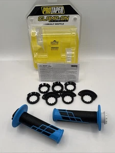 Clamp On 1/2 Waffle Grip System 021656 Neon Blue & Black ProTaper - Bild 1 von 10